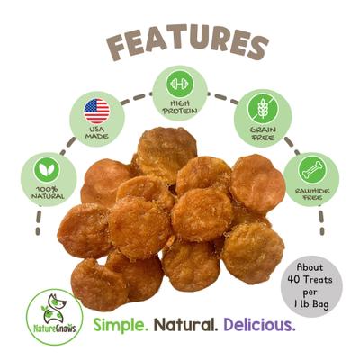 Show full view: Nature Gnaws USA Turkey Tenders Natural Dog Chew Treats, 1-lb bag slide 3 of 9