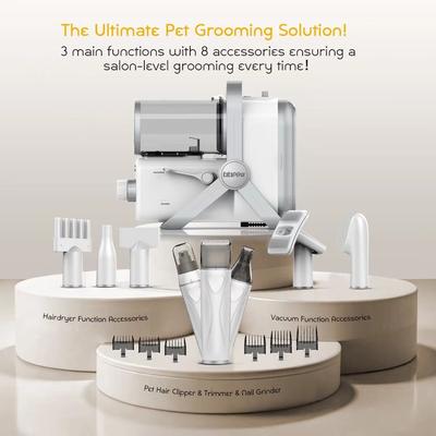 Show full view: LILIPRO Dog & Cat Grooming Kit with Clipper, Vacuum & Dryer, White slide 2 of 11