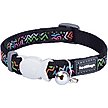 Show in main carousel: Red Dingo Squiggles Design Nylon Breakaway Cat Collar, Black, X-Small: 8 to 13-in neck, 1/2-in wide slide 1 of 5