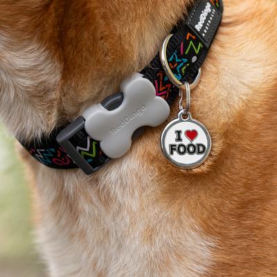 Show full view: Red Dingo Squiggles Design Nylon Dog Collar, Black, Small: 9 to 14-in neck, 5/8-in wide slide 4 of 8