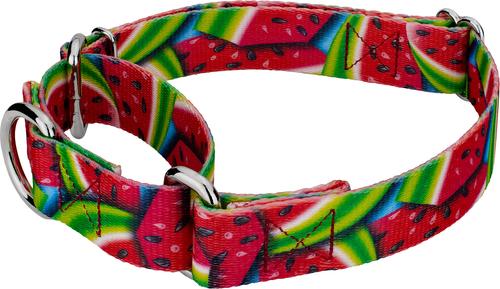 Show full view: Country Brook Petz Summer Melon Martingale Dog Collar, Red, Medium slide 3 of 5