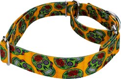 Country Brook Petz Sugar Skulls Martingale Dog Collar, Orange, Medium slide 2 of 5