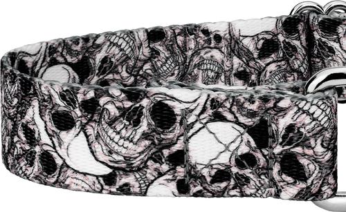 Show full view: Country Brook Petz Phantom Skulls Martingale Dog Collar, Black, Medium slide 5 of 5