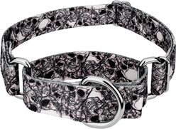 Country Brook Petz Phantom Skulls Martingale Dog Collar, Black, Medium