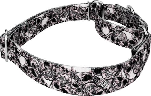 Show full view: Country Brook Petz Phantom Skulls Martingale Dog Collar, Black, Medium slide 4 of 5