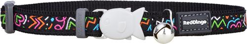 Show full view: Red Dingo Squiggles Design Nylon Breakaway Cat Collar, Black, X-Small: 8 to 13-in neck, 1/2-in wide slide 2 of 5