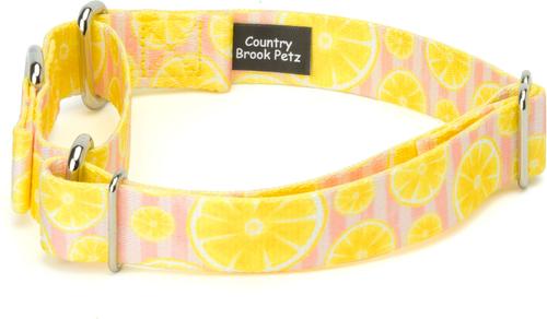 Show full view: Country Brook Petz Pink Lemonade Martingale Dog Collar, Yellow, Small slide 8 of 9