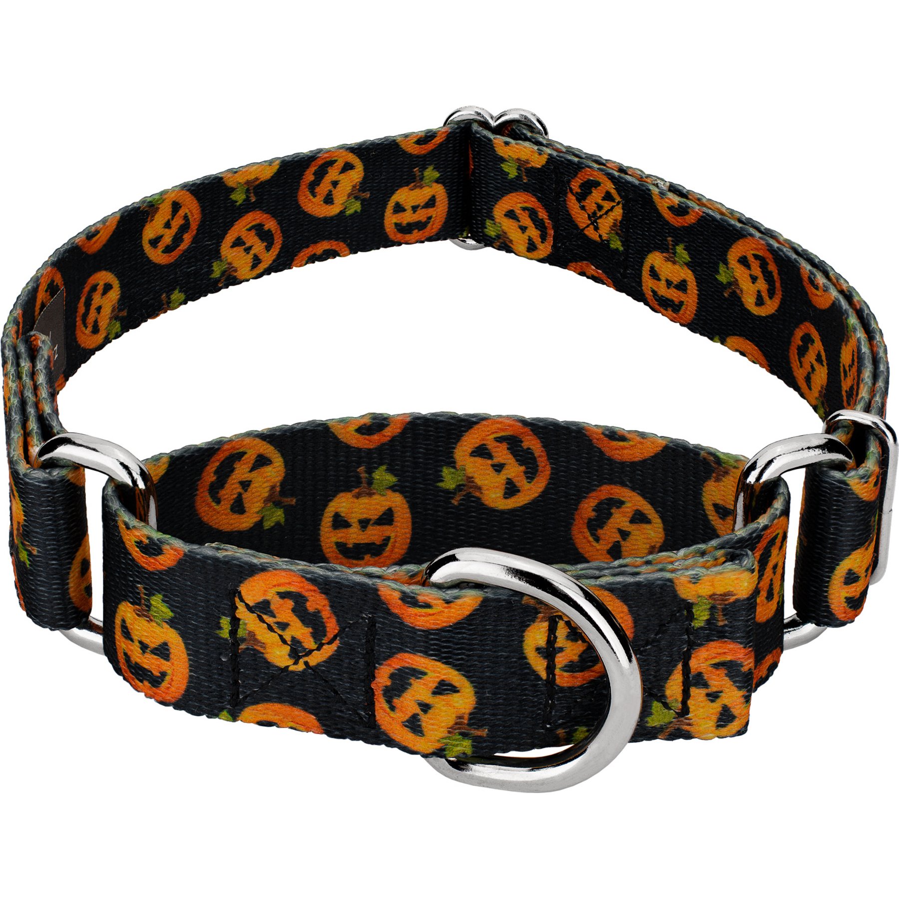 Country Brook Petz Happy Jack Martingale Dog Collar, Black, Medium