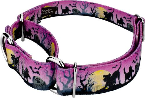 Show full view: Country Brook Petz Graveyard Gunmetal Martingale Dog Collar, Purple, XX-Small slide 3 of 5