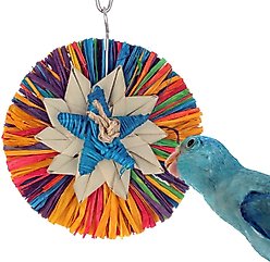 Super Bird Creations Rainbow Raffia Sm Bird Toy