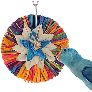 Super Bird Creations Rainbow Raffia Sm Bird Toy