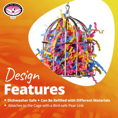 Show full view: Super Bird Creations Mini Stainless Steel Treat Cage Bird Toy slide 5 of 8