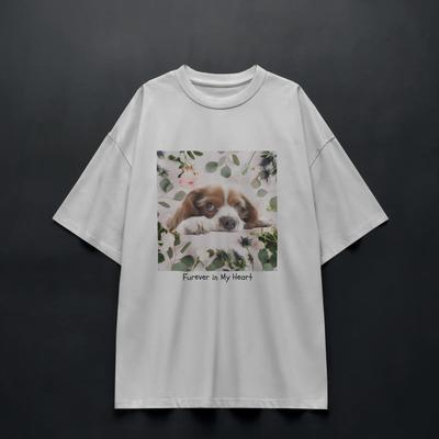 Show full view: Allisandro Ivory Garden Grace Pet Photo & Name Personalized Ultra-Soft T-Shirt, White, 3X-Large slide 5 of 6