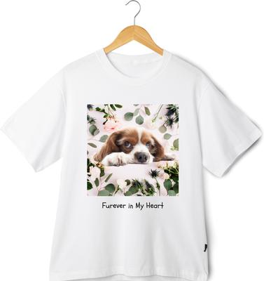 Show full view: Allisandro Ivory Garden Grace Pet Photo & Name Personalized Ultra-Soft T-Shirt, White, 3X-Large slide 6 of 6