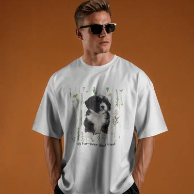 Show full view: Allisandro Wildflower Whisper Pet Photo & Name Personalized Ultra-Soft T-Shirt, White, 3X-Large slide 2 of 4