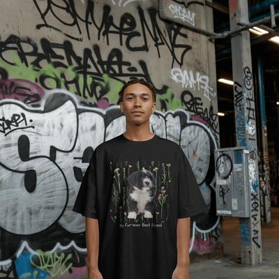 Show full view: Allisandro Wildflower Whisper Pet Photo & Name Personalized Ultra-Soft T-Shirt, Black, Small slide 5 of 7