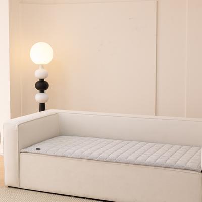 Show full view: Allisandro Quilted Cotton Anti-Slip Couch Cover, Ivory Grey, 32 x 56-in slide 2 of 5