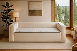 Allisandro Quilted Cotton Anti-Slip Couch Cover, Ivory Grey, 32 x 73-in