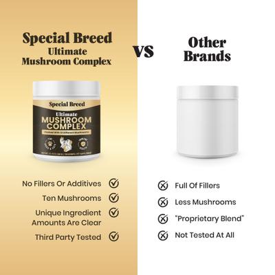 Show full view: Special Breed Ultimate Mushroom Complex Powder Immune Supplement for Dogs & Cats, 360-gm jar slide 5 of 8