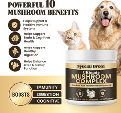 Special Breed Ultimate Mushroom Complex Powder Immune Supplement for Dogs & Cats, 180-gm jar slide 2 of 7