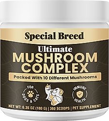 Special Breed Ultimate Mushroom Complex Powder Immune Supplement for Dogs & Cats, 180-gm jar