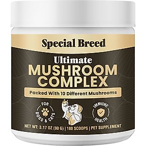 Special Breed Ultimate Mushroom Complex Powder Immune Supplement for Dogs & Cats, 90-gm jar