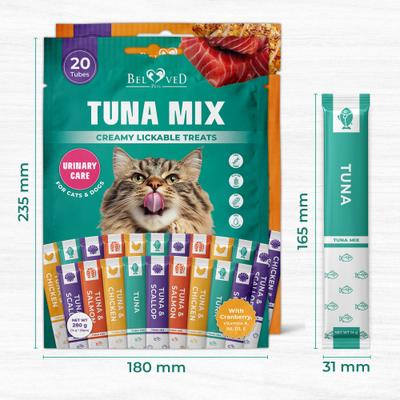 Show full view: Beloved Pets Chicken & Tuna Mix Dual Support Creamy Lickable Cat Treats, 40 count slide 8 of 10