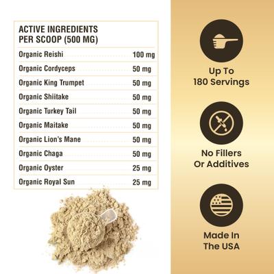 Show full view: Special Breed Ultimate Mushroom Complex Powder Immune Supplement for Dogs & Cats, 90-gm jar slide 8 of 8