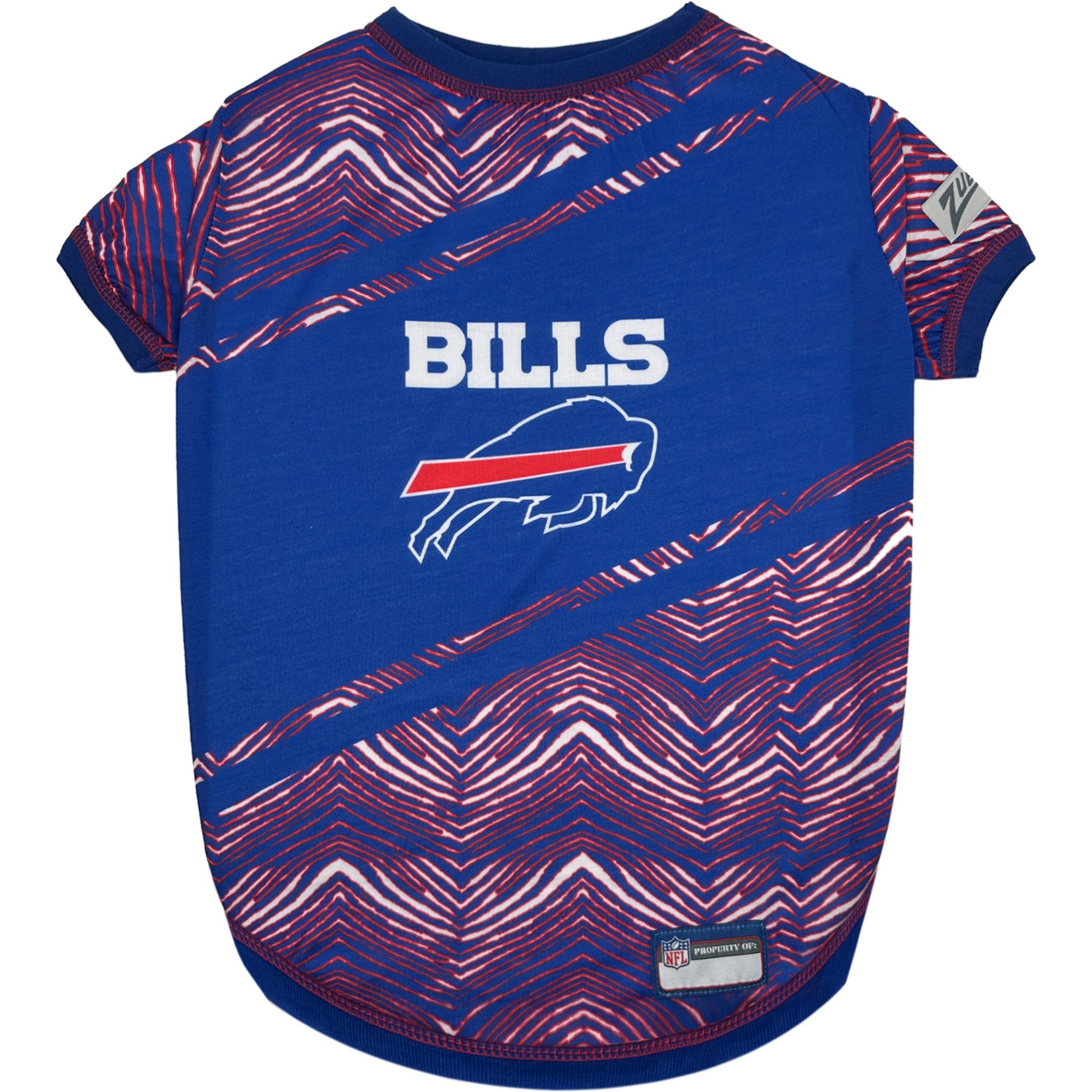 Pets First NFL Zubaz Dog T-Shirt, Buffalo Bills, Medium
