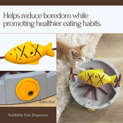Show full view: Petpals 11-in Treat Dispensing Slow Cat Feeder, Multi, Small slide 4 of 8
