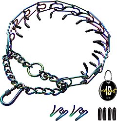 PATPET No Pull Prong Training Pinch Dog Collar, Colorful, 20-in neck, 3.0-mm wide