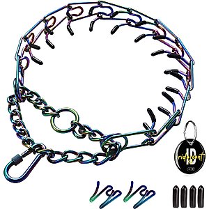 PATPET No Pull Prong Training Pinch Dog Collar, Colorful, 20-in neck, 3.0-mm wide