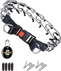 PATPET Quick Release Buckle Prong Training Pinch Dog Collar, 20-in neck, 3.0-mm wide
