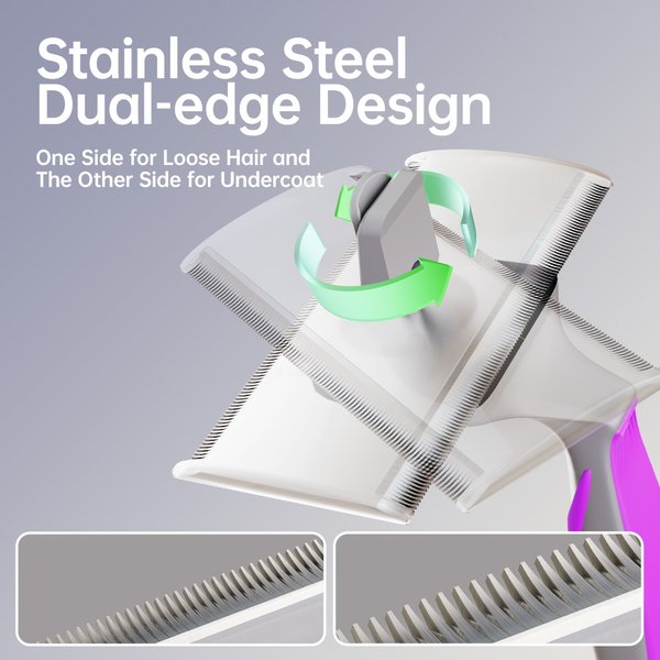 Show full view: Fido Fave Dual Edge Design Deshedding Dog & Cat Brush, Large slide 2 of 8