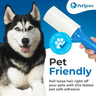 Show full view: PetLovers Extra Sticky Lint Roller Pet Hair Remover, Blue, 1 Roller, 100 Sheets slide 3 of 6