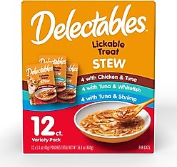 Hartz Delectables Stew Variety Pack Lickable Cat Treats, 1.4-oz pouch, 12 count