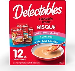 Hartz Delectables Bisque Variety Pack Lickable Cat Treats, 1.4-oz pouch, 12 count