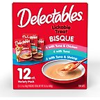 Hartz Delectables Lickable Treat Bisque Variety Pack Lickable Cat Treats, 1.4-oz pouch, 12 count