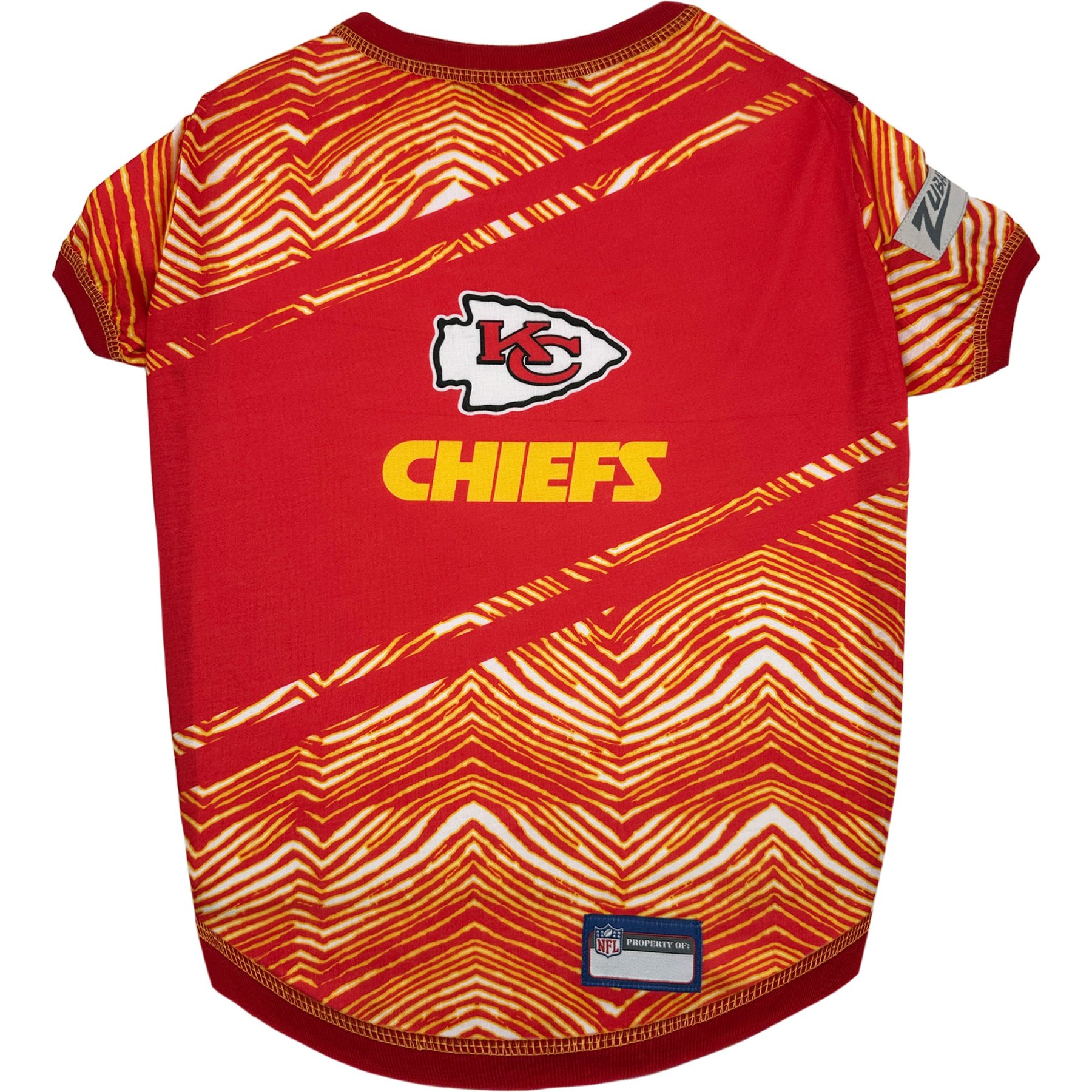 Pets First NFL Zubaz Dog T-Shirt, Kansas City Chiefs, X-Large