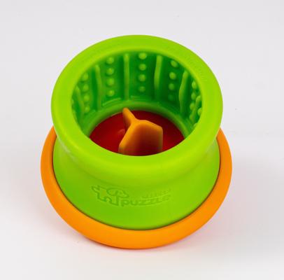 Show full view: PuzzleFeeder Interactive Puzzle Dog Toy, Green, Medium slide 4 of 8