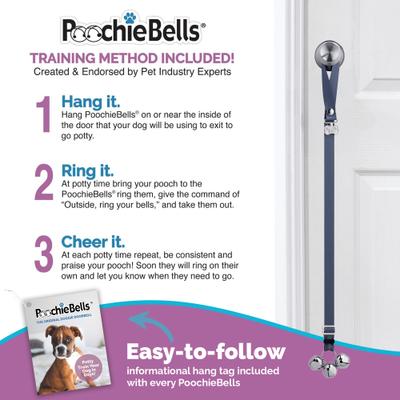 Show full view: PoochieBells Adjustable Dog Doorbell, Pewter Grey slide 5 of 6