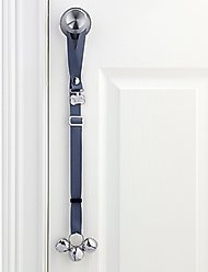 PoochieBells Adjustable Dog Doorbell, Pewter Grey