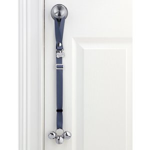 PoochieBells Adjustable Dog Doorbell, Pewter Grey