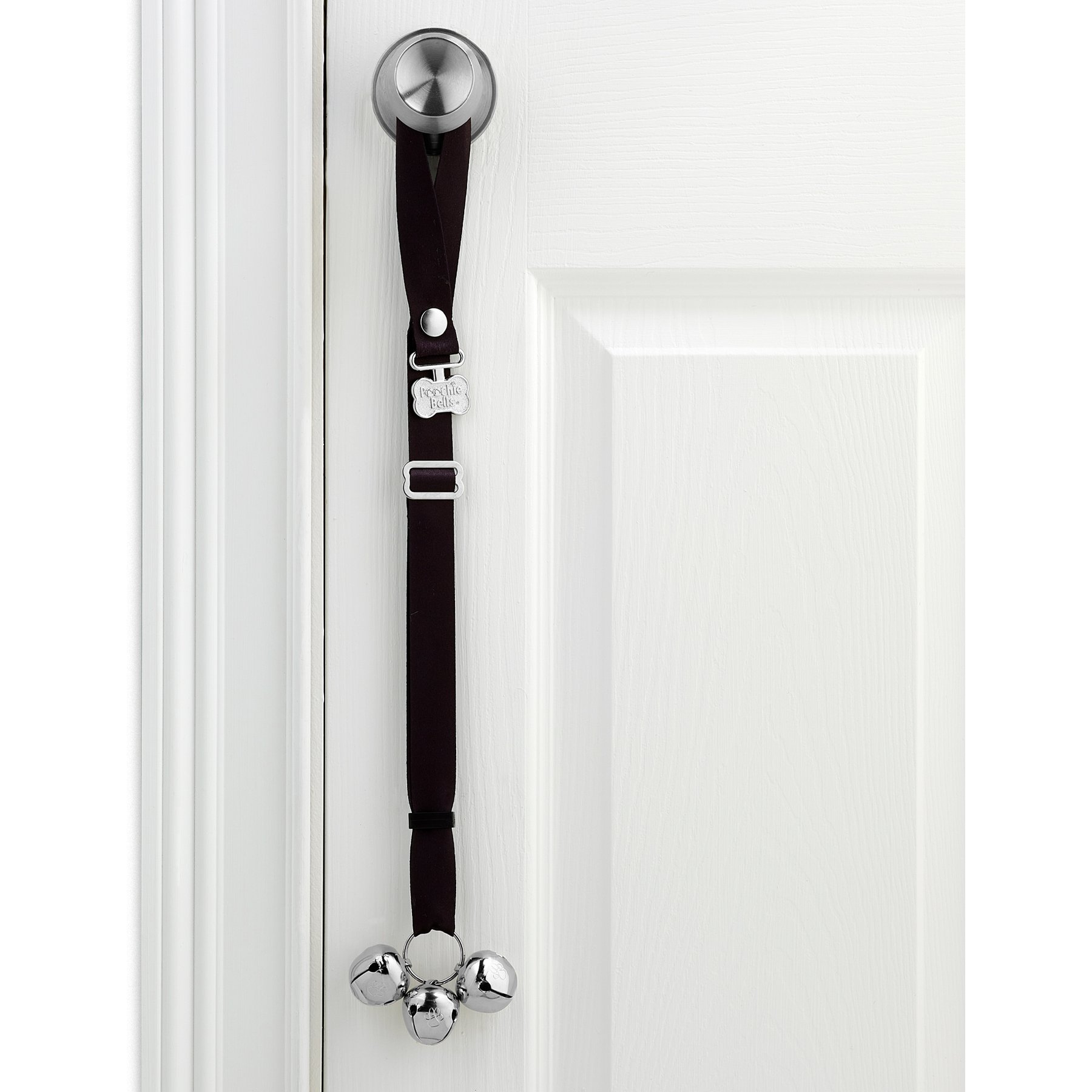 PoochieBells Adjustable Dog Doorbell, Black