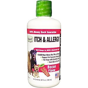Liquid-Vet Itch & Allergy Support Bacon Flavor Dog Supplement, 32-fl oz bottle