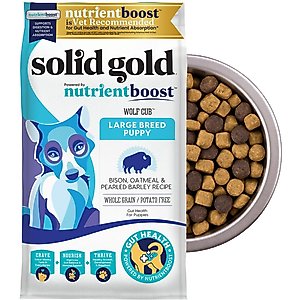 Solid Gold Large Breed Puppy Gut Health Real Bison & Oatmeal Whole Grain Dry Dog Food, 22-lb bag