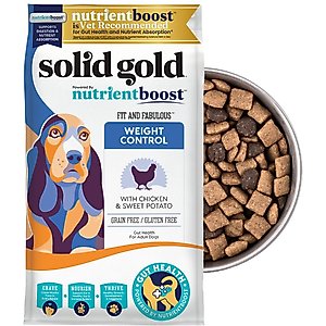 Solid Gold Weight Control Gut Health Real Chicken & Sweet Potato Grain-Free Dry Dog Food, 22-lb bag