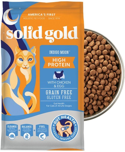 Show full view: Solid Gold High Protein Real Chicken & Eggs Grain-Free Dry Cat Food, 6-lb bag slide 1 of 12