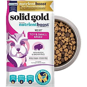 Solid Gold Toy & Small Breed Gut Health Real Bison & Brown Rice Whole Grain Dry Dog Food, 11-lb bag