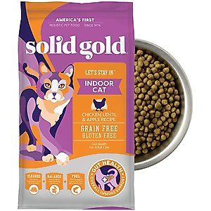 Solid Gold Real Chicken, Lentil & Apple Recipe Grain-Free Indoor Dry Cat Food, 3-lb bag